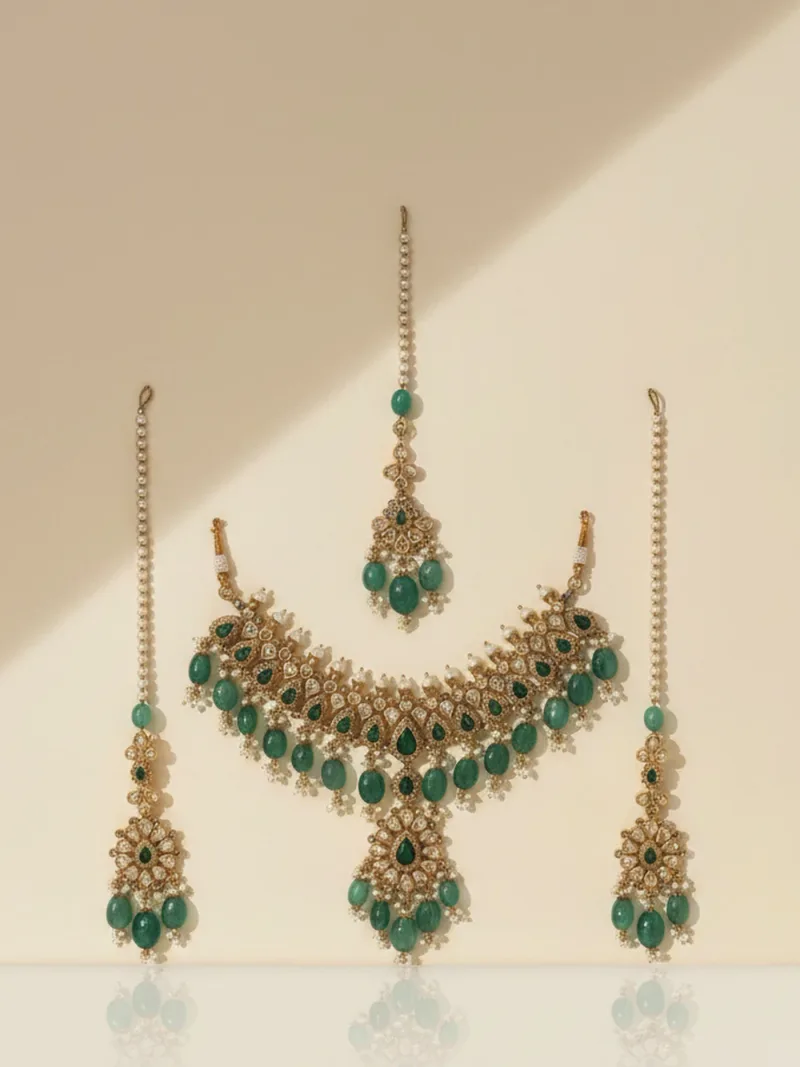 Antique Emerald Bridal Suite, Gold 22K