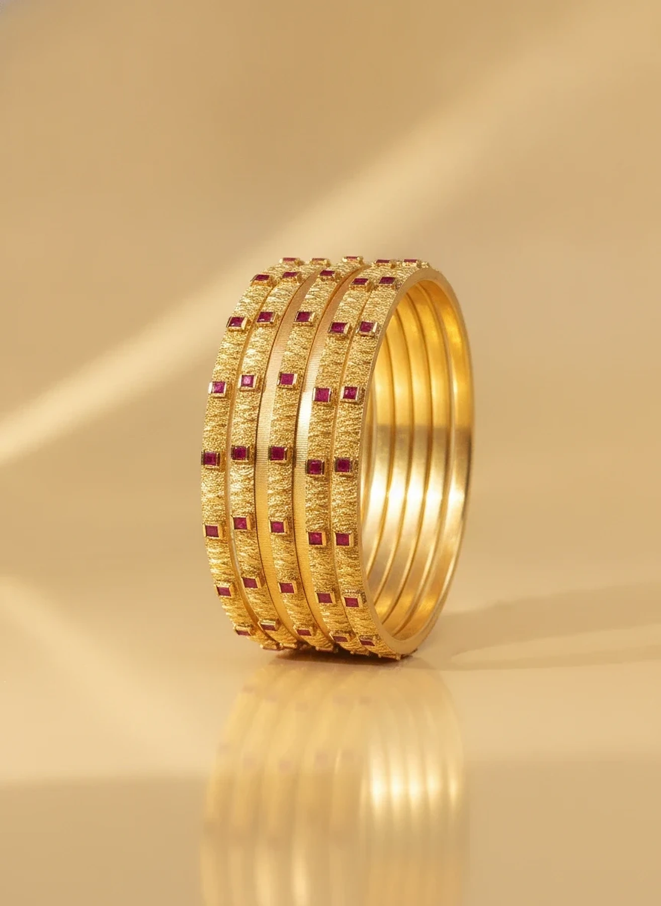 Septet Ruby Bangles — Gold 22K
