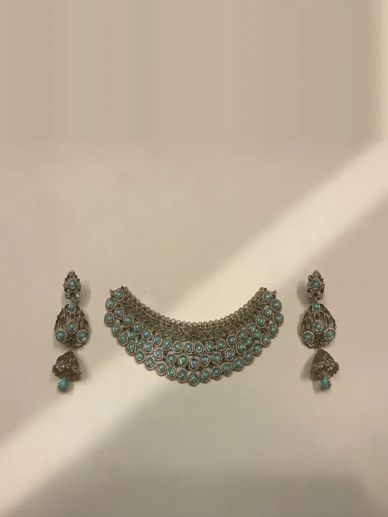 Antique Gold Turquoise and Champagne Suite, Gold 22K