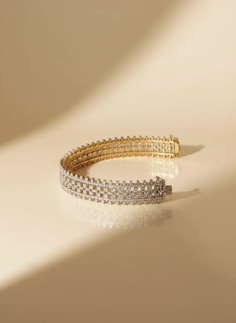 Aureate Lattice Cuff, Gold 21K