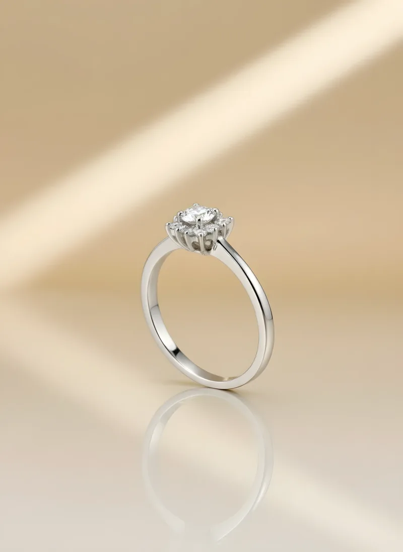 Floret Solitaire Ring, Gold 21K