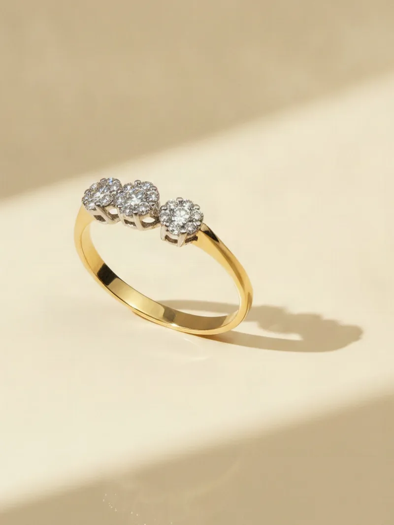 Blossom Triad Ring, Gold 21K