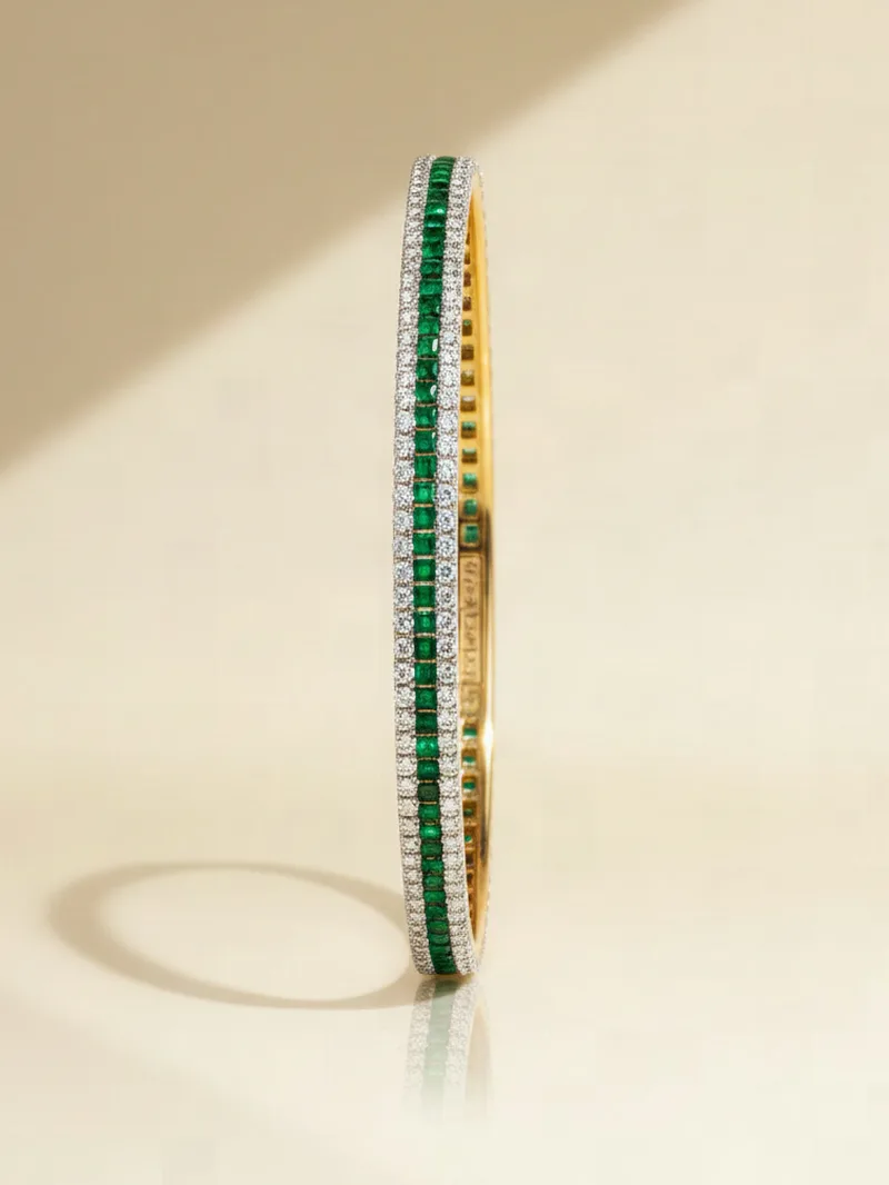 Emerald Seam Bracelet, Gold 22K