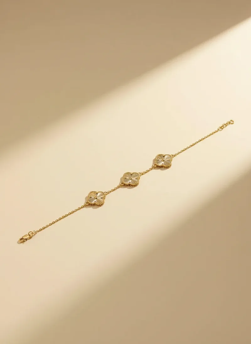 Floret Chain Bracelet, Gold 21K