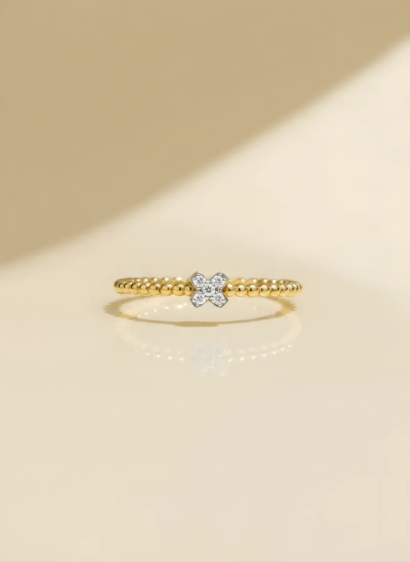Solitaire Zircon Signet Ring, Gold 21K