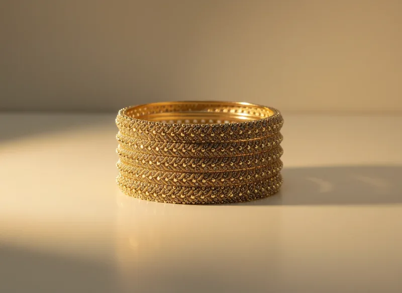 Heritage Two Tone Bangle Set, Gold 22K