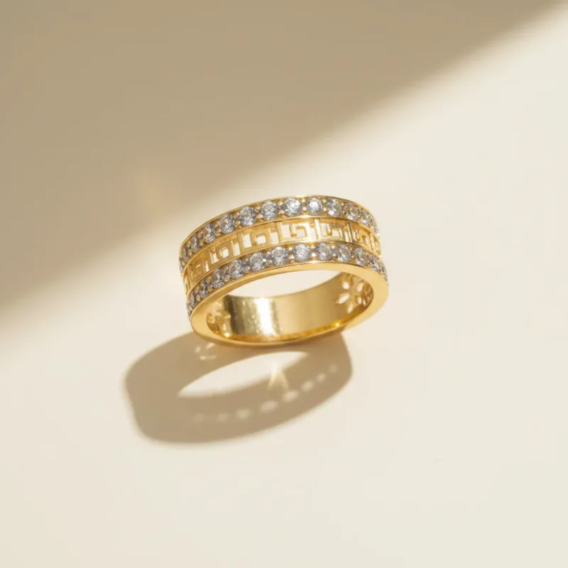 21K Gold Zircon Ring, gold 21K