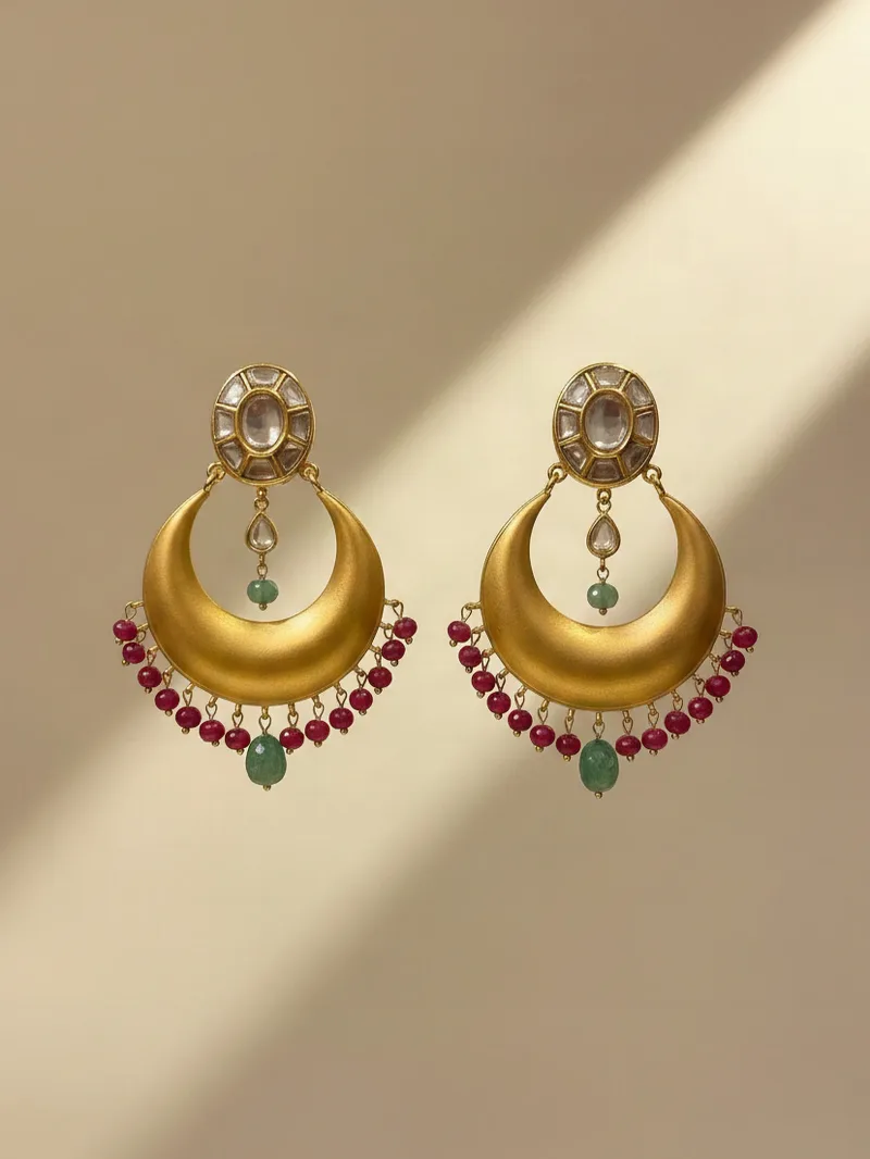 Chandni Chandelier Earrings, Gold 22K